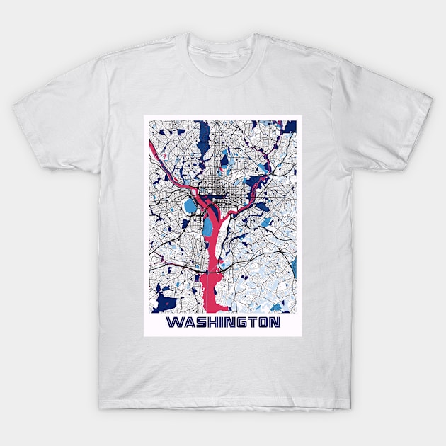 Washington - United States MilkTea City Map T-Shirt by tienstencil